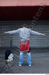 Whole Body Man T poses Casual Slim Standing Street photo references